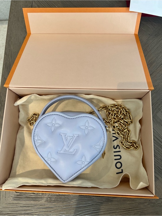 Louis Vuitton Handbags - Louis Vuitton Light Lavender Heart-Shaped Mini Bag with Gold Chain